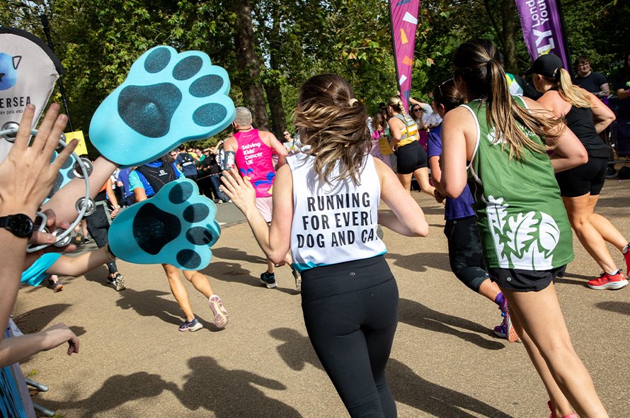 A person running in a race