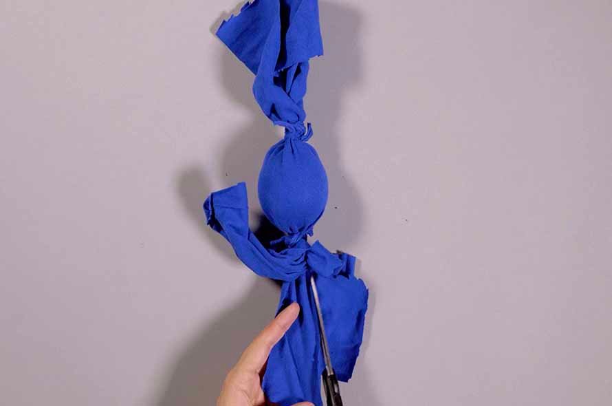 Cutting the fabric into strips